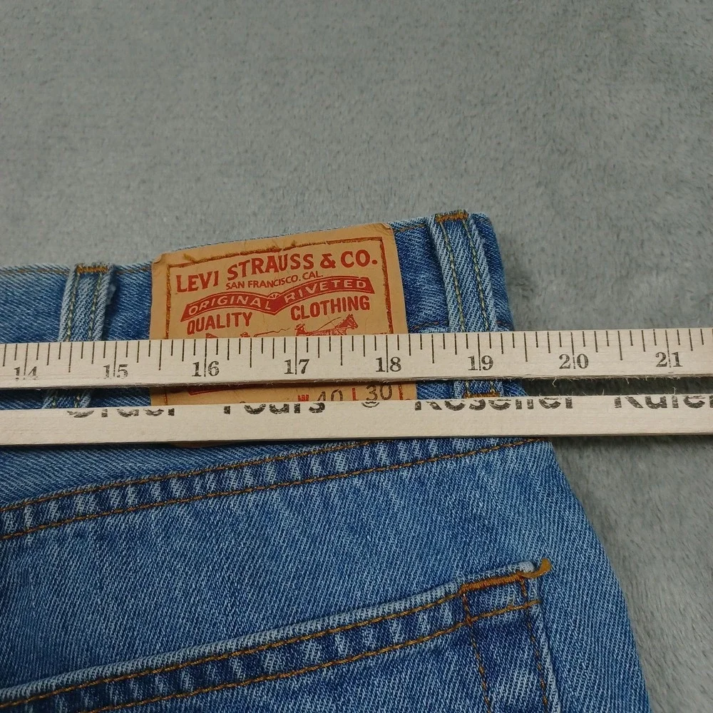 Levis 505 Jeans‎ Mens 40x30 Blue Denim Distressed Pockets Cotton Casual Y2K